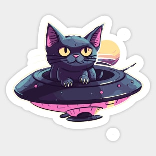 Galactic Kitty in a UFO Sticker